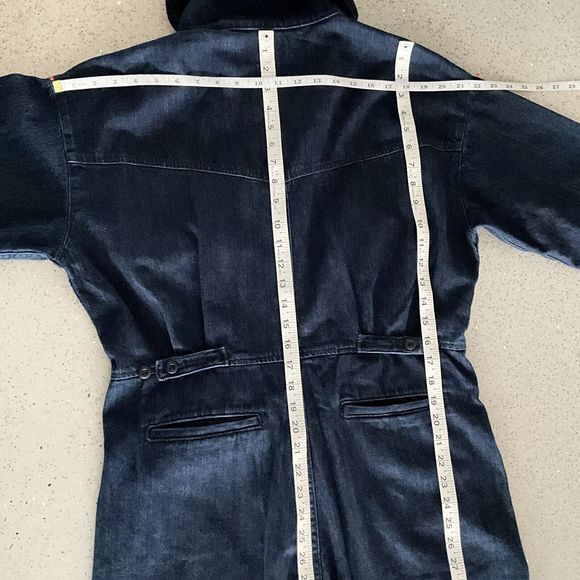 The Only Jane Boiler Suit Blue Jump Two Denim Long Sleeve High Neck Jumpsuit 8 - Picture 7 of 15
